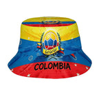 1pc Football Fan Colombia National Flag Soccer Art Bright Style Sports Unisex Printed Fisherman Hat, Stylish Hat with Fun Person