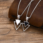 PENDRA Triangle Hollow Geometric Pendant Necklace