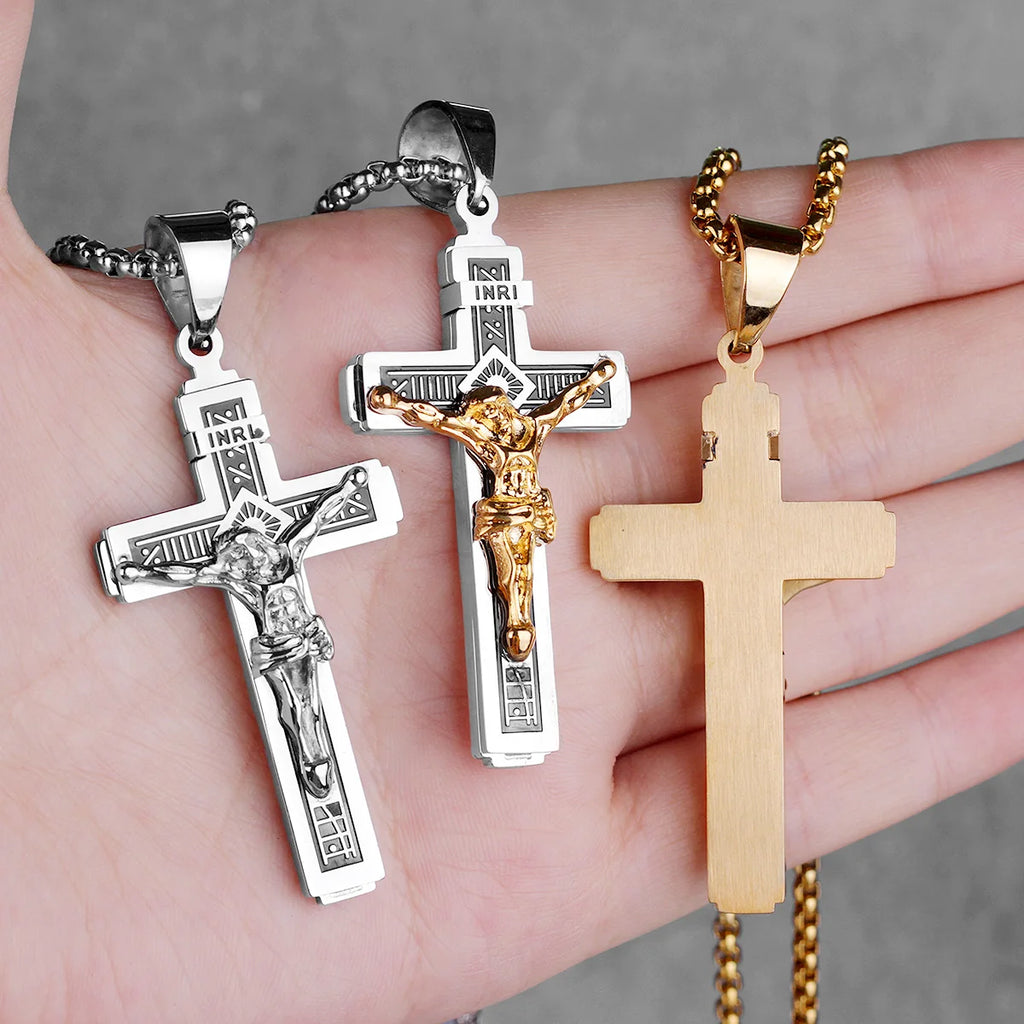 PENDRA Jesus Cross Religion Steel Necklace