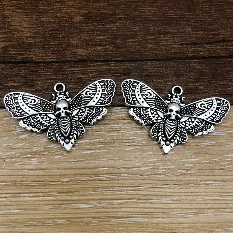 PENDRA Mothskull Gothic Moth Skull Pendant Set