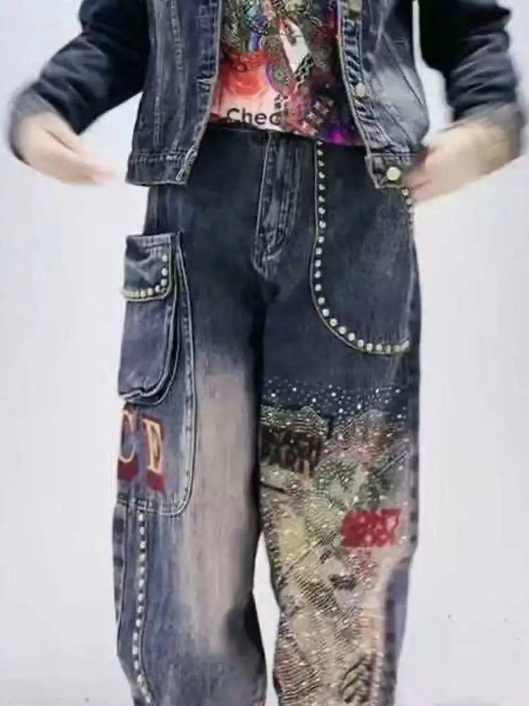 PENDRA Willow Rivet Diamond Pocket Jeans
