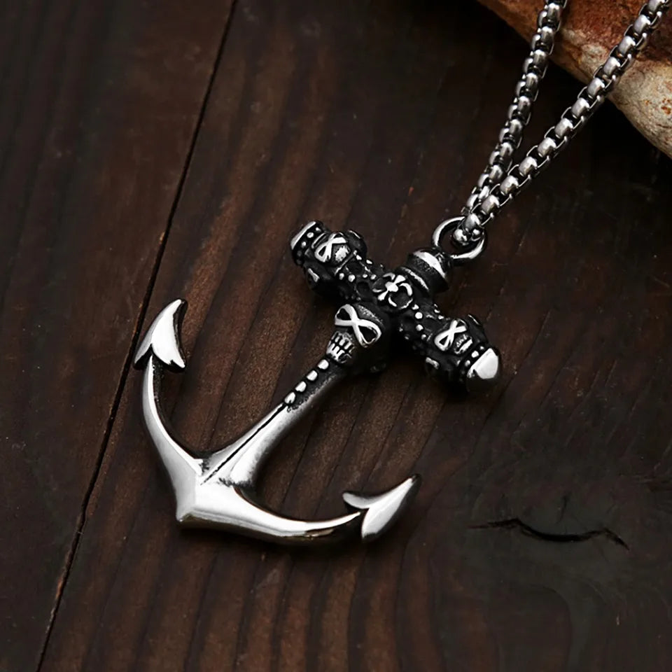 PENDRA Vikinganchor Stainless Steel Anchor Necklace