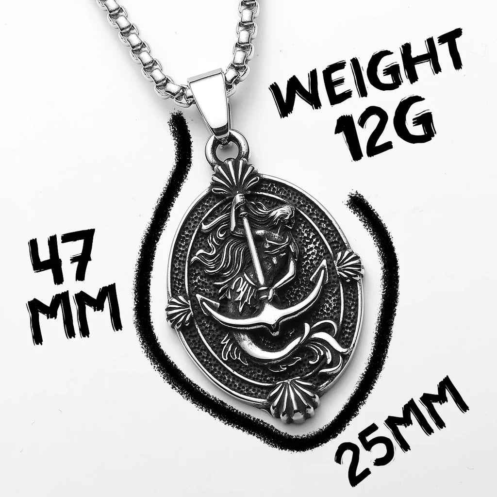 PENDRA Anchor Mermaid Steel Necklace