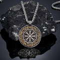 PENDRA Rune Compass Leather Necklace