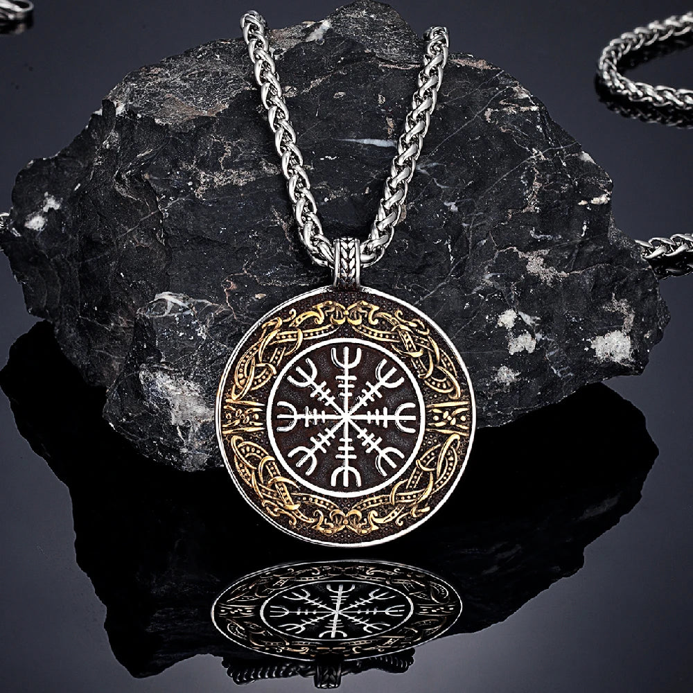 PENDRA Rune Compass Leather Necklace