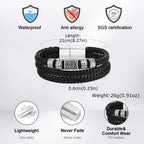 Men Multilayer Braided Leather Bracelets,Vintage Viking Compass Shape Metal Charm Wristband,Punk Stackable Bangle Jewelry Gift