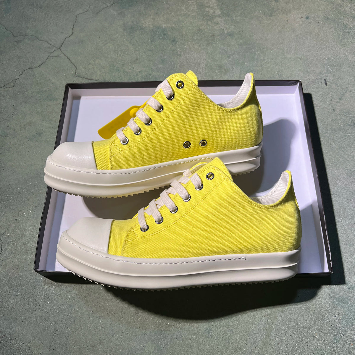 PENDRA Golden Canvas Gold Canvas Low-Top Lace-Up Thick-Sole Sneakers
