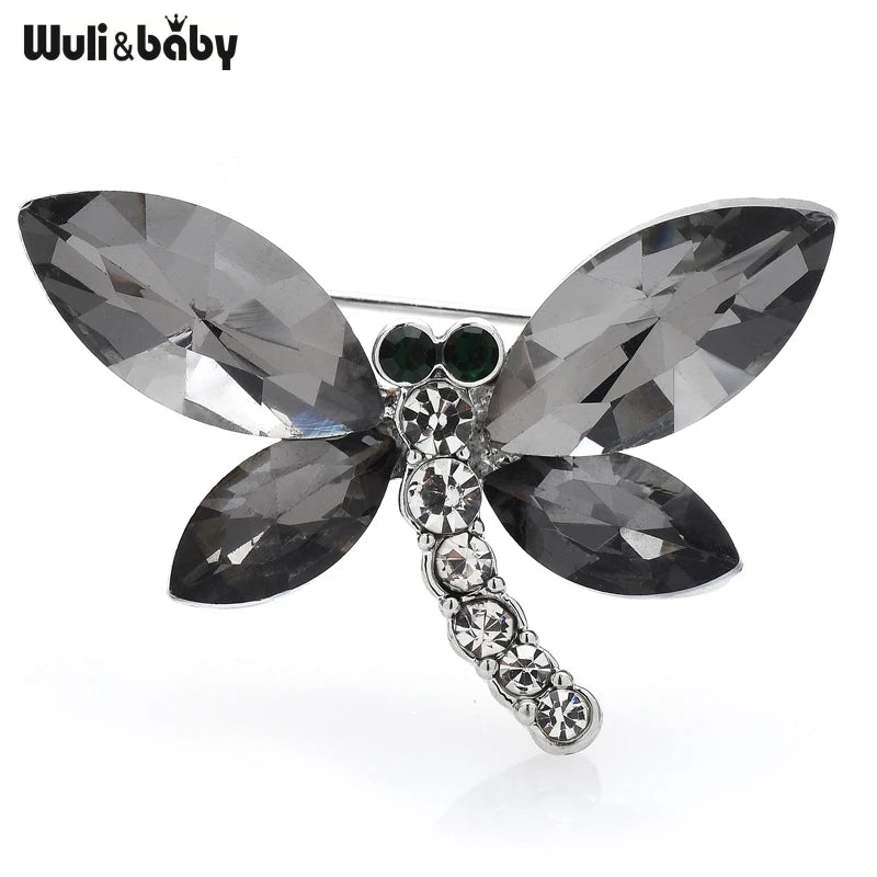 Wuli&baby Lovely Butterfly Brooches For Women Unisex 4-color Rhinestone Insects Party Casual Pins Gifts