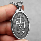 Virgin Mary Guadalupe Angel Cross Stainless Steel Men Necklaces Pendant Chain Amulet For Women Fashion Jewelry Gifts Wholesale
