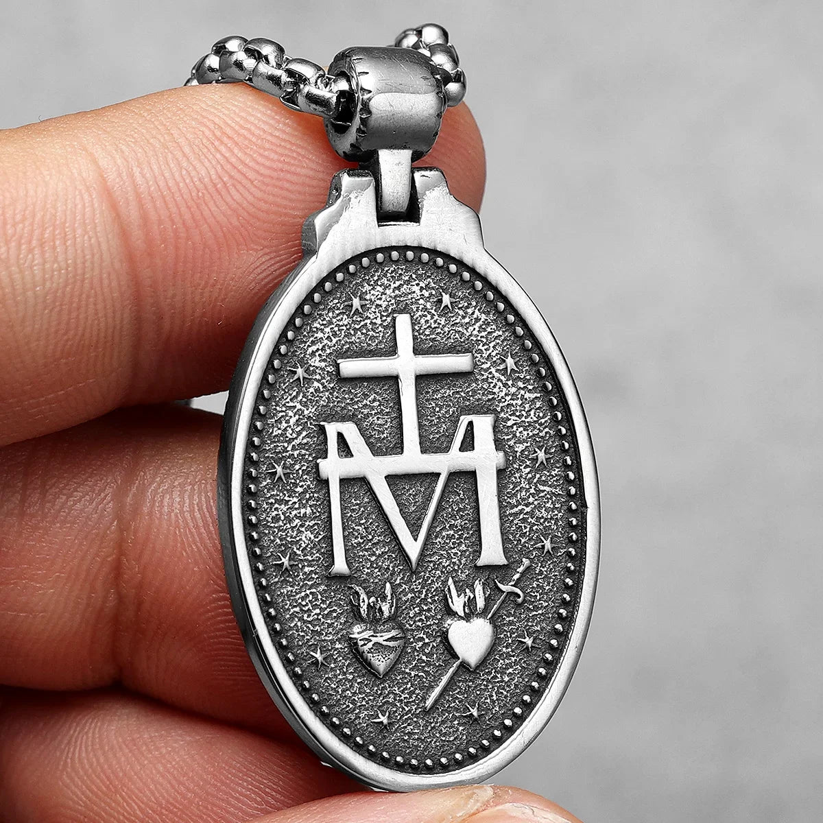 Virgin Mary Guadalupe Angel Cross Stainless Steel Men Necklaces Pendant Chain Amulet For Women Fashion Jewelry Gifts Wholesale