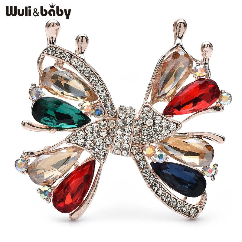 PENDRA Lumina Multicolor Crystal Butterfly Brooch