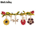 PENDRA Insectflora Cute Insect and Flower Brooch