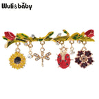 PENDRA Insectflora Cute Insect and Flower Brooch