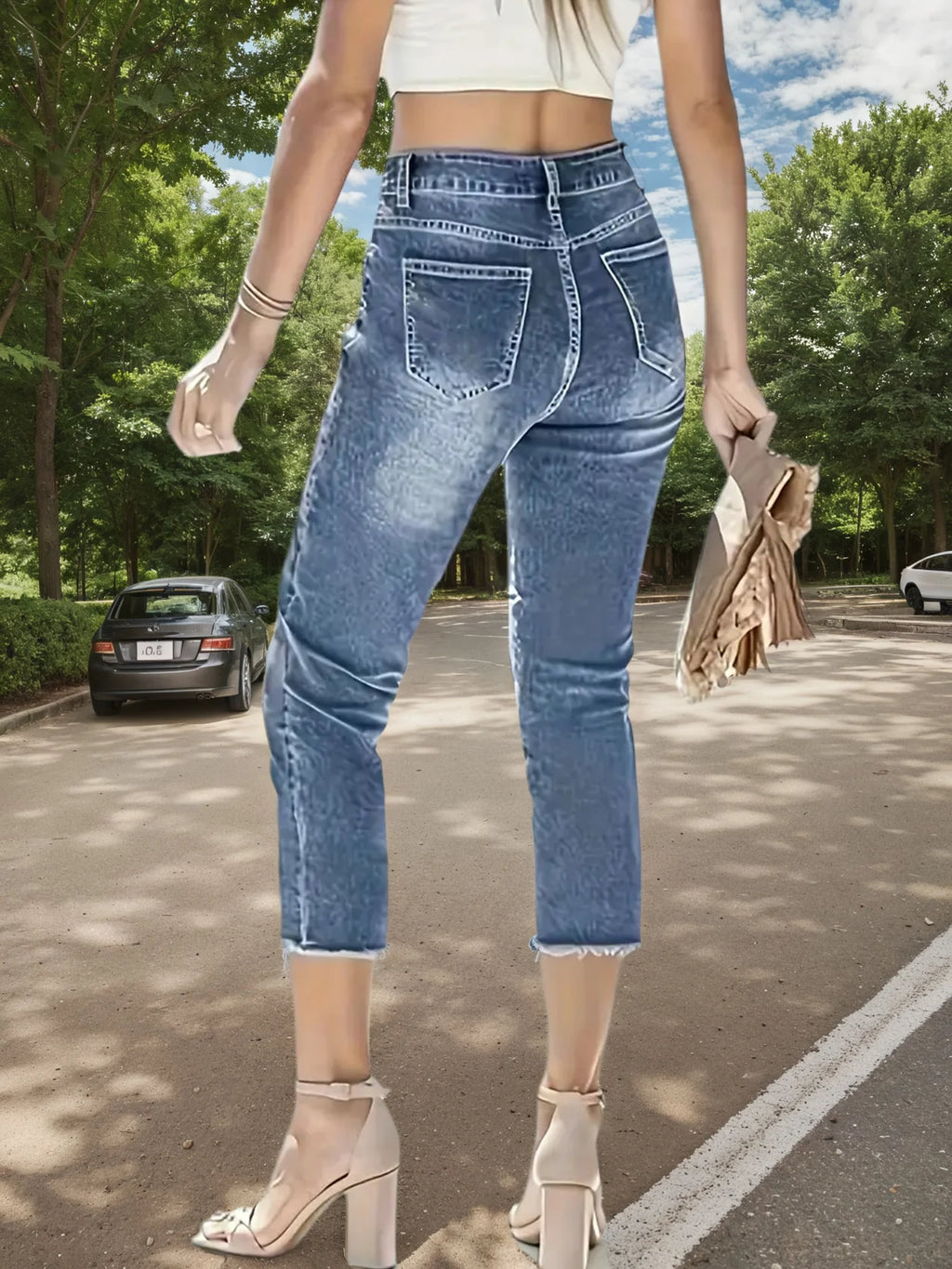 PENDRA Stretch Seven Quarter Jeans