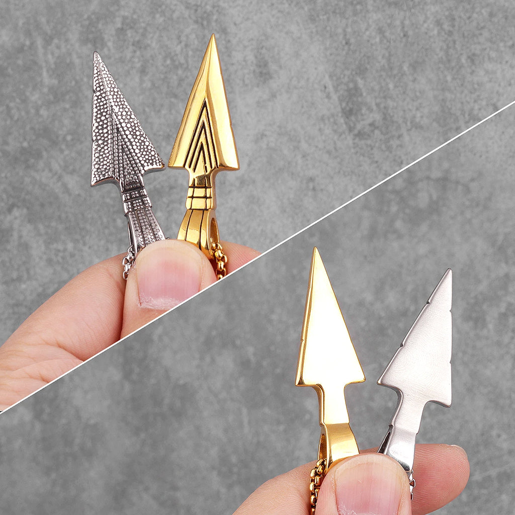 PENDRA Spartan Spearhead Boyfriend Steel Necklace