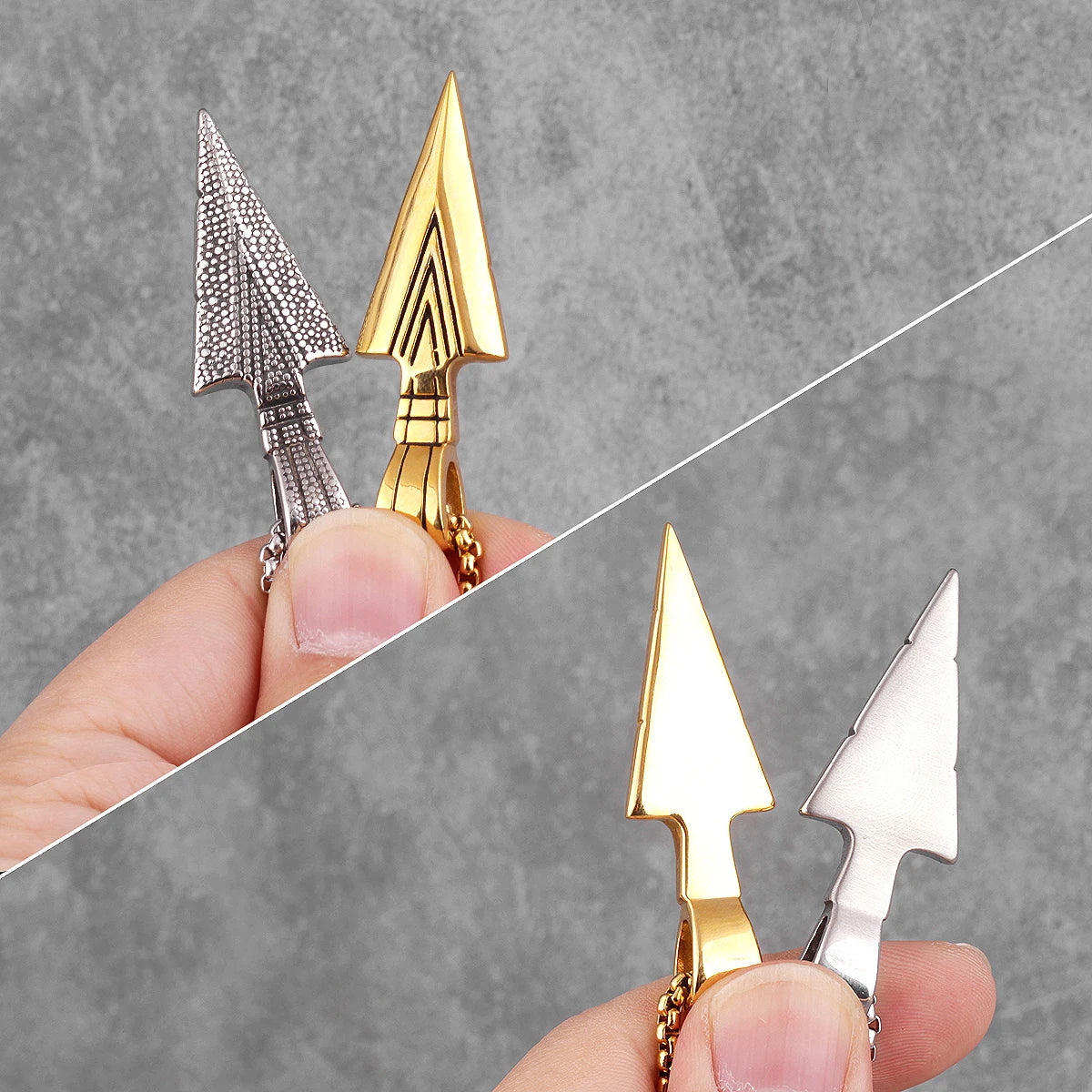 PENDRA Spartan Spearhead Boyfriend Steel Necklace