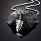 PENDRA Viking Trident Gold Steel Necklace