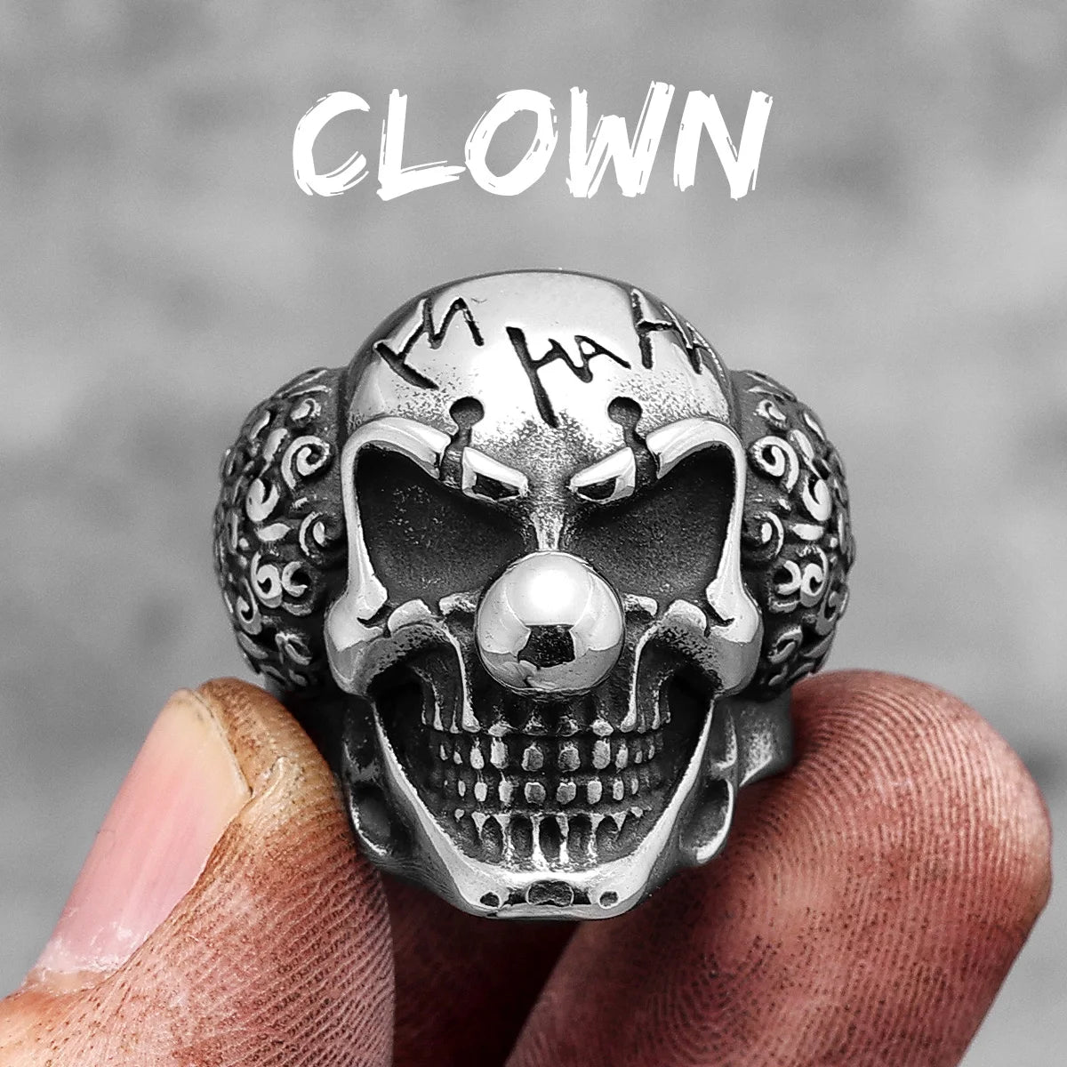 PENDRA Joker Skull Punk Ring