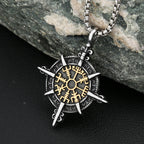 PENDRA Vegvisir Viking Compass Pendant Necklace