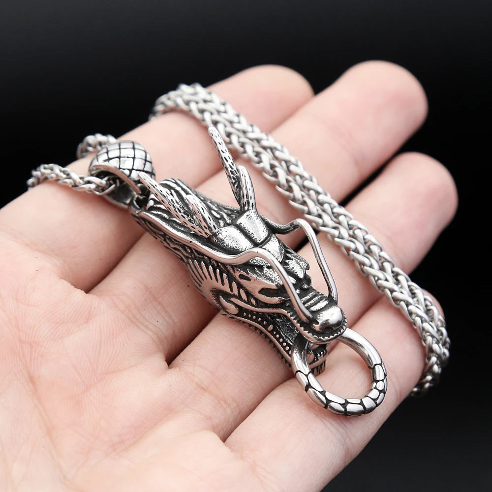 PENDRA Dragoncrest Stainless Steel Dragon Head Pendant