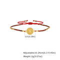 Saint Benedict Mini Beaded Bracelets for Men,Stainless Steel Round Charm Adjustable Rope Wristband,Bohemian Religious Jewelry