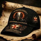 Templar Baseball Cap | Templar Order Faith Guardian Medieval Crusader Shield Emblem Retro Gothic Style | Ideal Gift for Christia