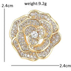 PENDRA Rosaspark Shining Rose Flower Brooch