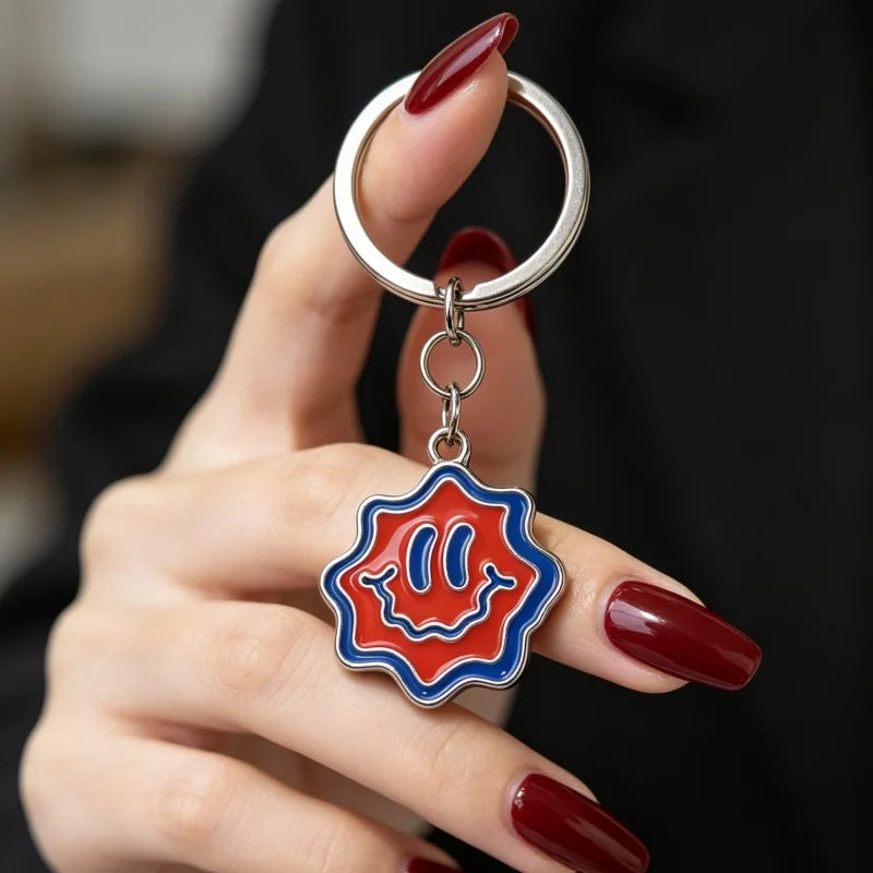 PENDRA Smiley Colorful Stainless Steel Keychain