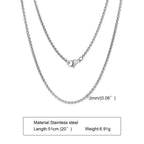 Round Box Chain for Men Boys,Gold Silver Black Plated Stainless Steel Chain Collars,Unisex Jewelry Gifts,18 to 30 Inch