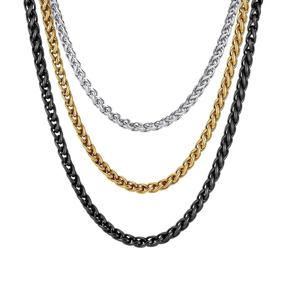 PENDRA Wheat Black Chain Necklace