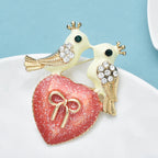 PENDRA New Design Heart Birds Brooch