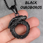 PENDRA Ouroboros Snake Dragon Steel Necklace