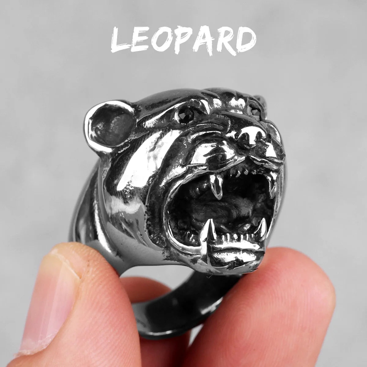 PENDRA Leopard Animal Punk Ring