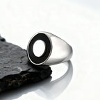 New Stainless Steel Ring for Men Boys,Waterproof Silver Color Stainless Steel Signet Ring,Statement Chunky Ring Thumb Ring