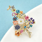 PENDRA Floratree Multicolor Enamel Flower Tree Brooch