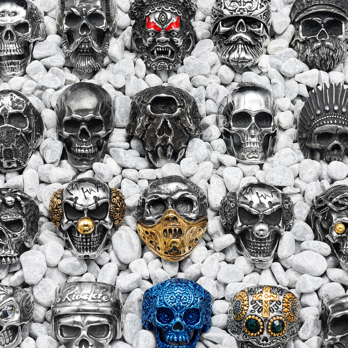 PENDRA Punk Gothic Skull Ring