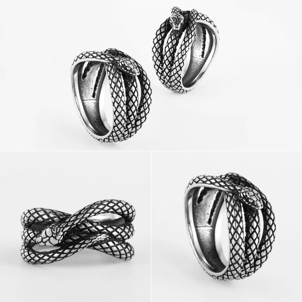 PENDRA Snake Animal Biker Steel Ring