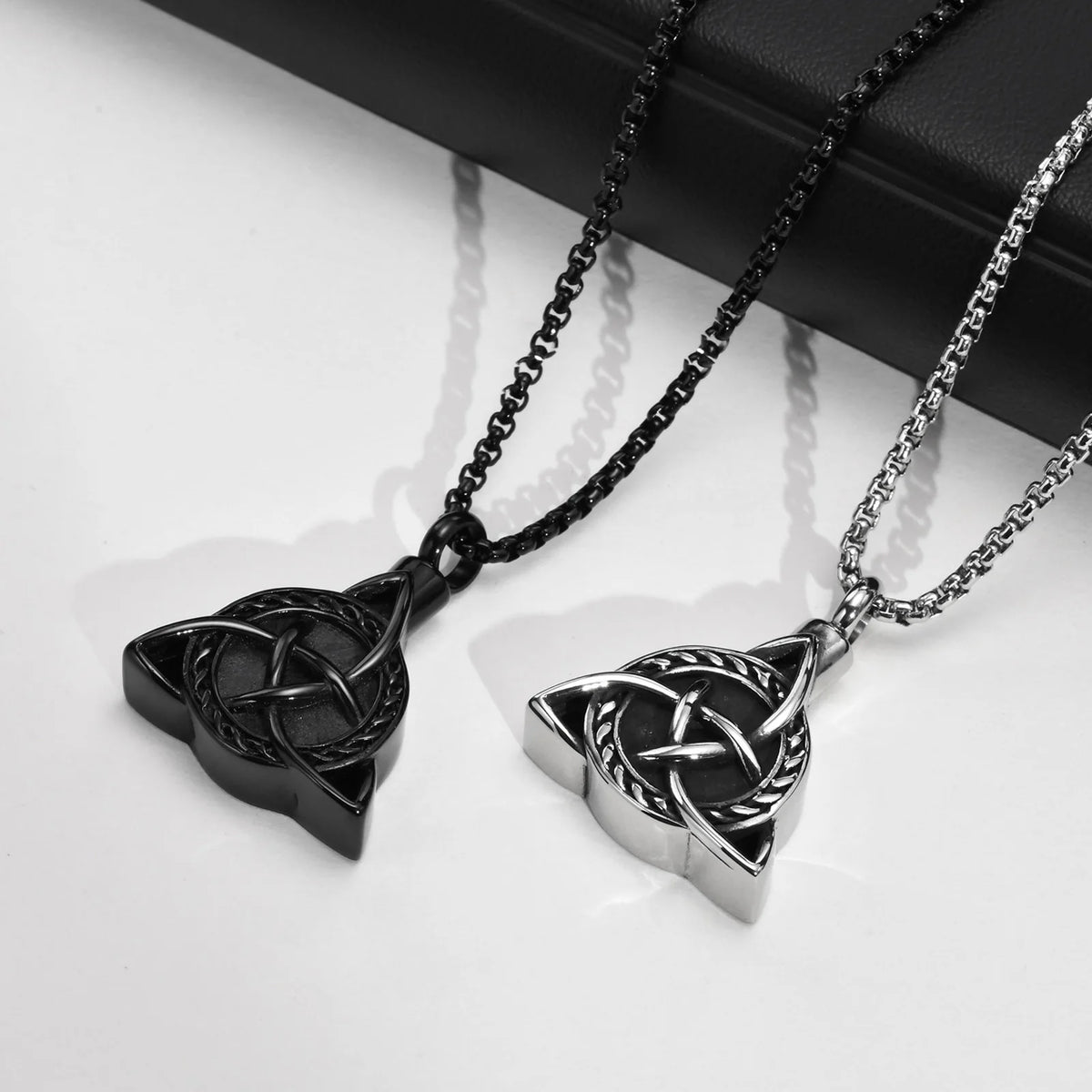 Mens Urn Necklaces for Ashes,Stainless Steel Tribal Celtic Knot Memorial Cremation Pendant,Bereavement Keepsakes Jewelry