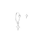 PENDRA Silver Stamp Asymmetrical Earrings