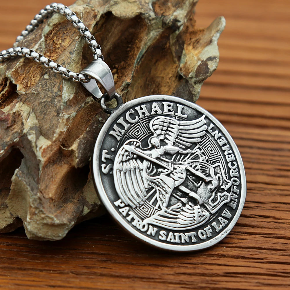 PENDRA Michaelguardian Stainless Steel Archangel Pendant