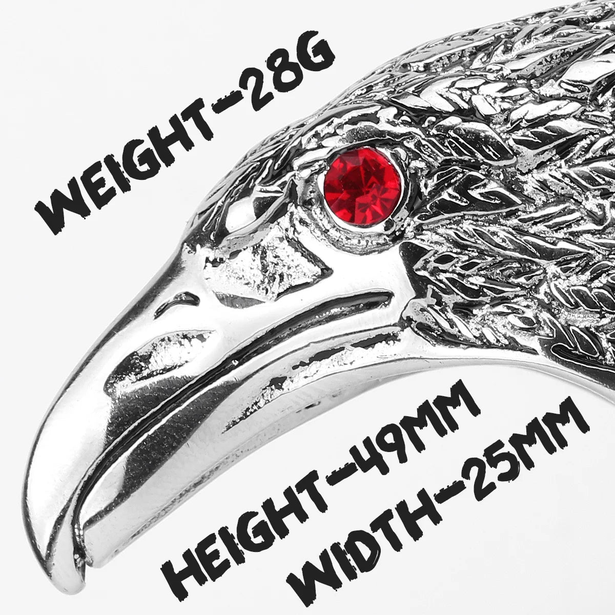 PENDRA Rock Crow Bird Steel Ring
