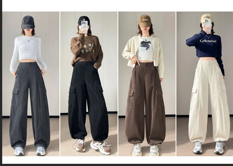PENDRA Corduroy Cargo Wide Pants