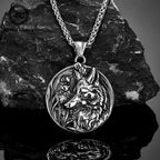 PENDRA Wolf Vintage Steel Necklace