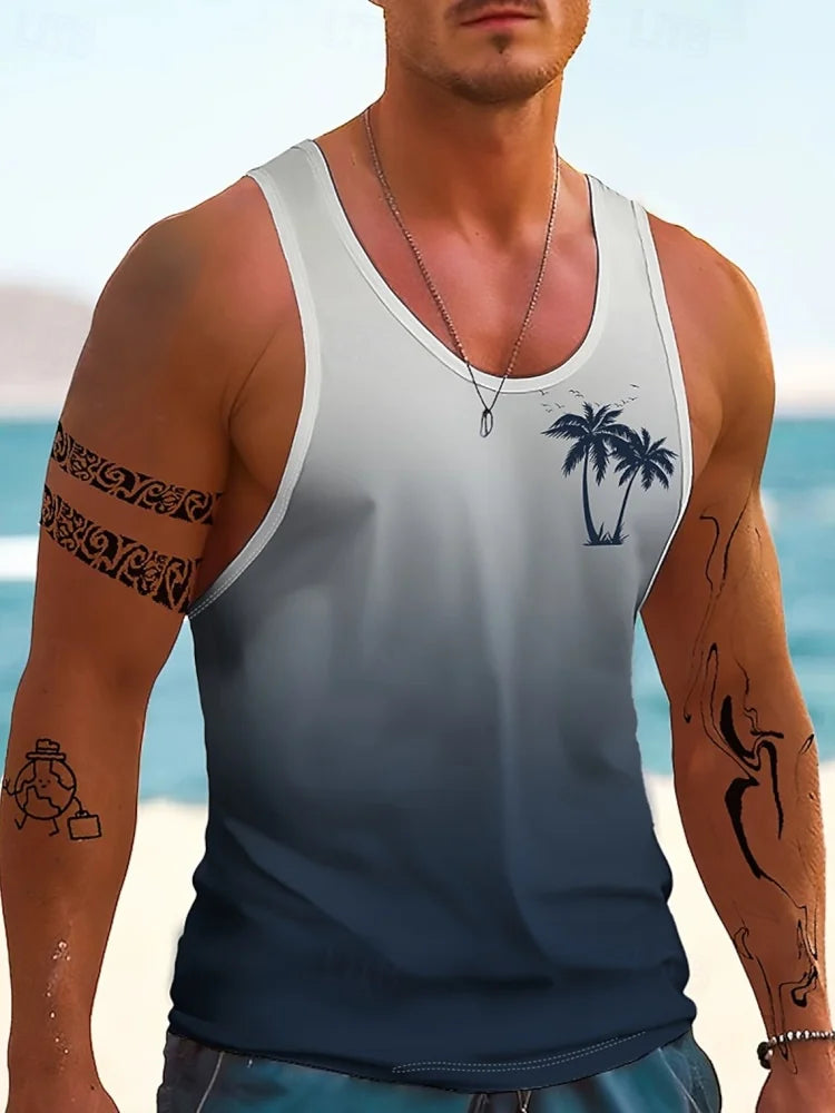 PENDRA Sleeveless Hawaiian Seaside T-Shirt