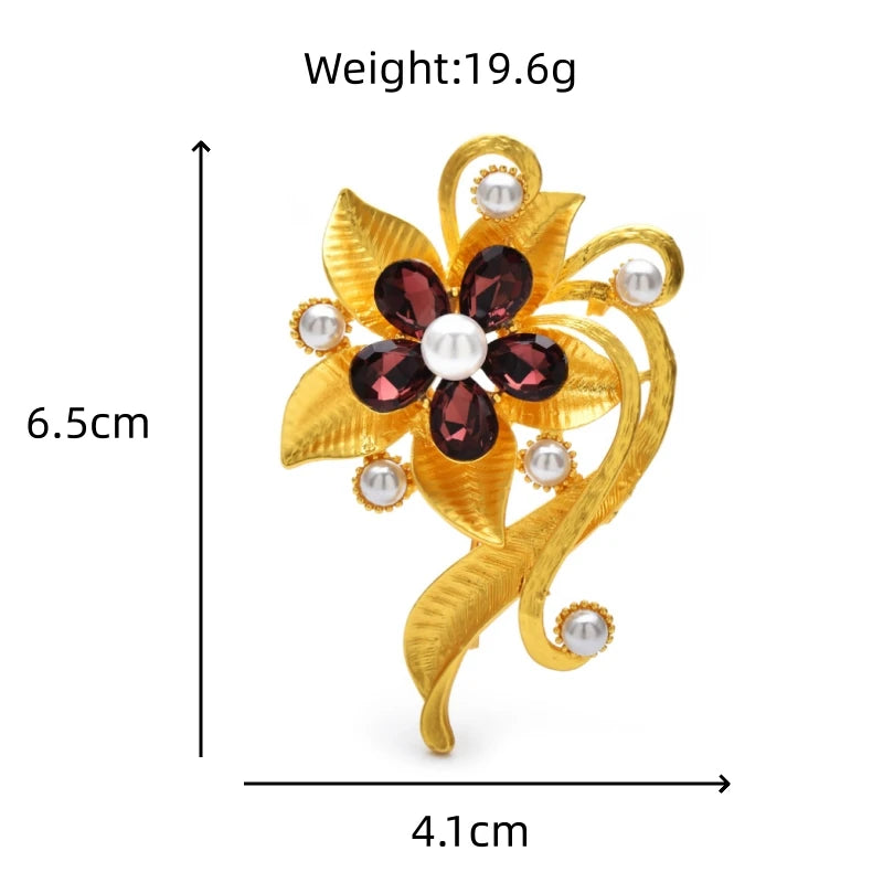 PENDRA Aurelia Gold-Color Flower Brooch