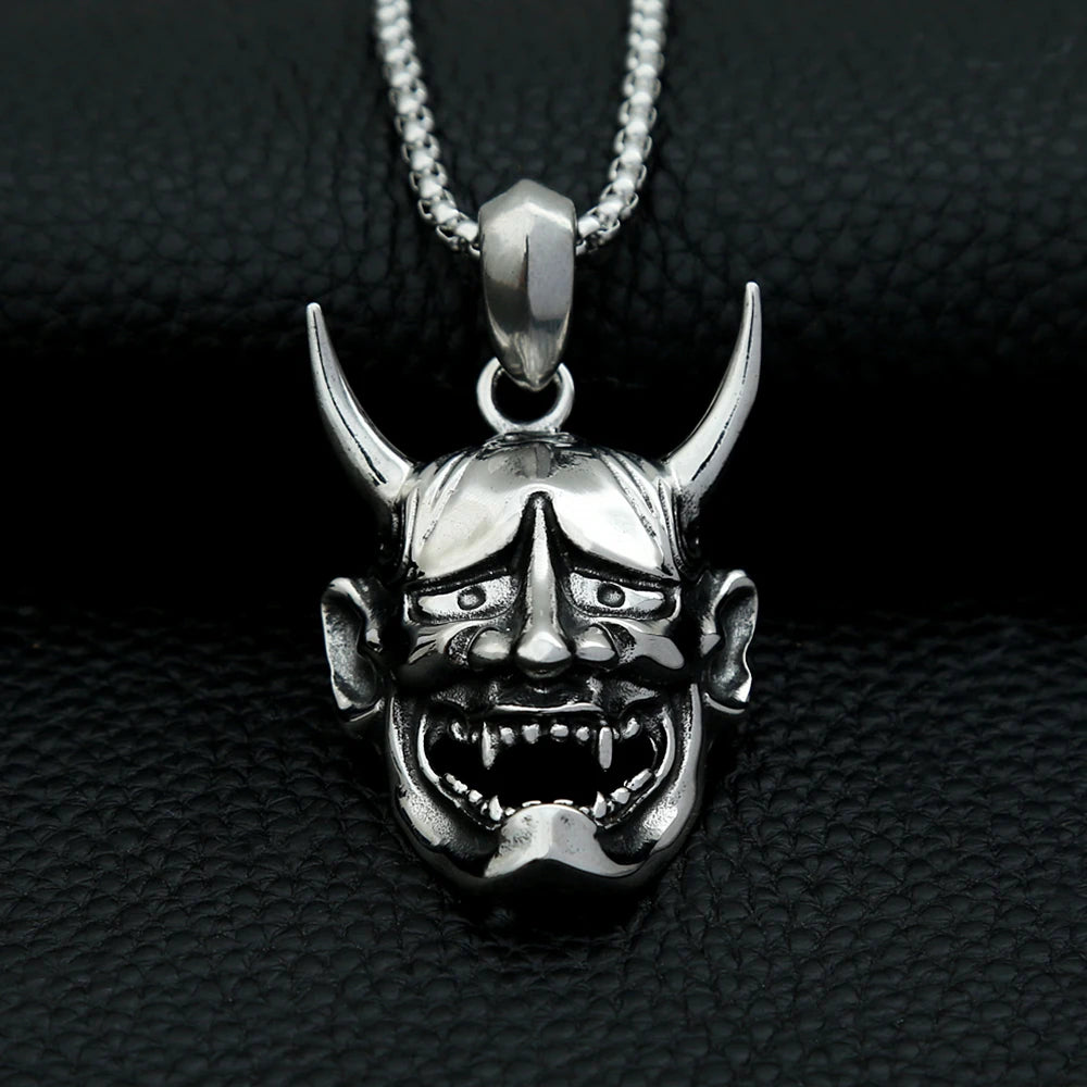 PENDRA Prajna Mask Vintage Pendant Necklace