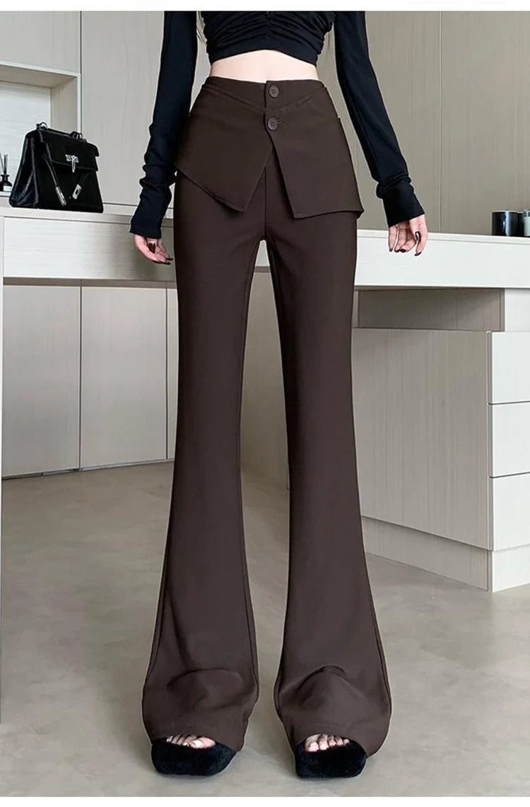 PENDRA Waist Micro Flare Fake Pants