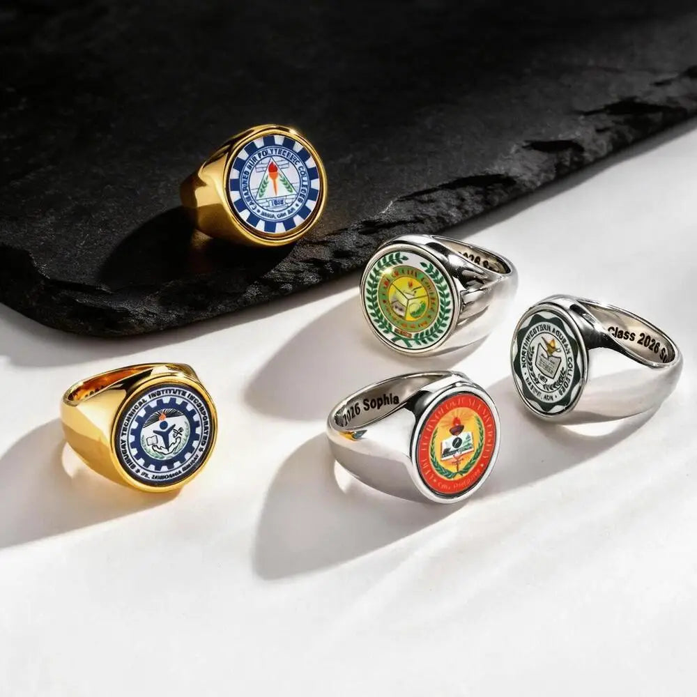 PENDRA Custom School Emblem Steel Ring
