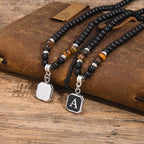 PENDRA Tiger Alphabet Beaded Necklace