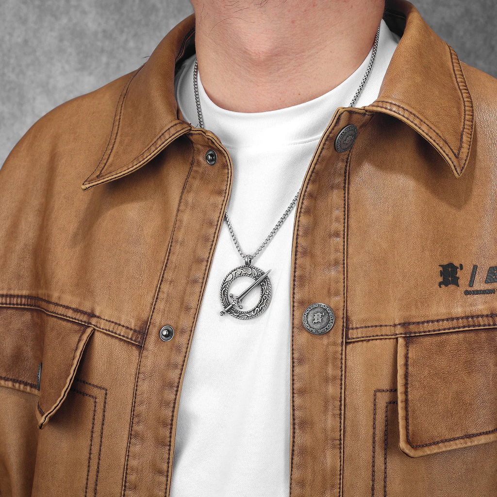 PENDRA Courage Sword Steel Necklace
